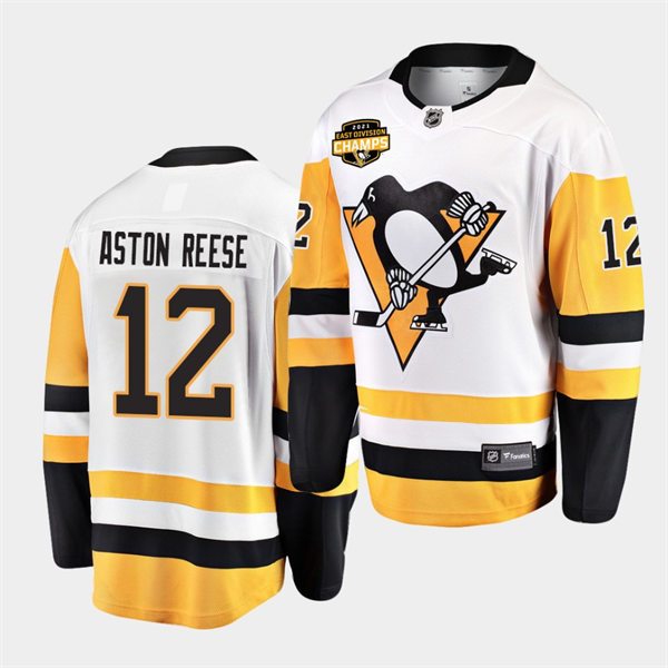 Mens Pittsburgh Penguins #12 Zach Aston-Reese adidas Away White Player Jersey Stitched