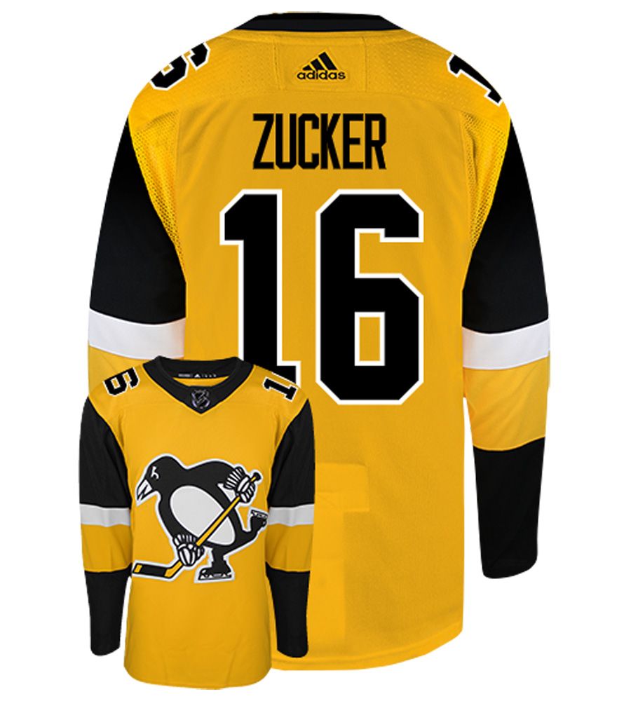 Mens Pittsburgh Penguins #16 Jason Zucker Stitched Adidas Alternate Gold Jersey Stitched