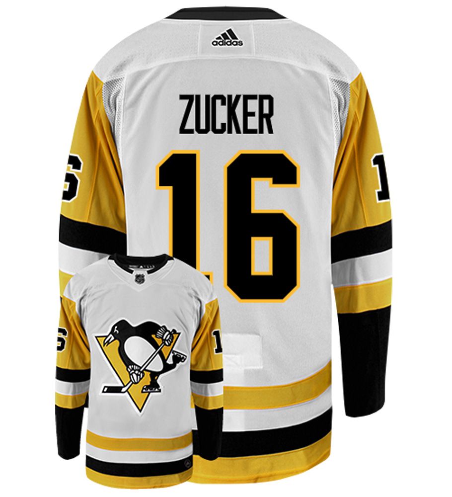 Mens Pittsburgh Penguins #16 Jason Zucker Stitched Adidas Away White Jersey Stitched