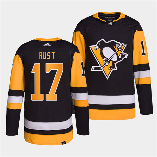 Mens Pittsburgh Penguins #17 Bryan Rust adidas Home Black Player Jersey Stitched