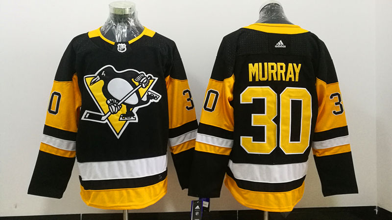 Mens Pittsburgh Penguins #30 Matt Murray adidas Home Black Player Jersey Stitched