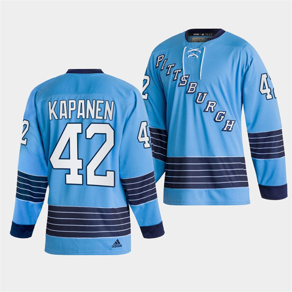 Mens Pittsburgh Penguins #42 Kasperi Kapanen 2022 Light Blue Team Classics Jersey Stitched