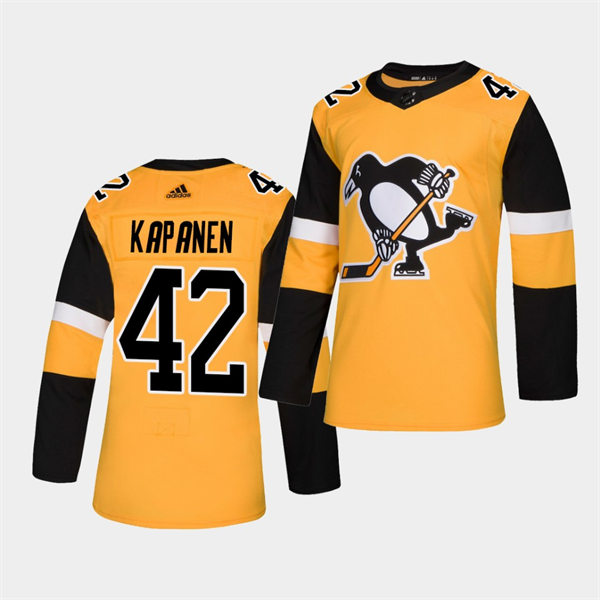 Mens Pittsburgh Penguins #42 Kasperi Kapanen adidas Gold Alternate Player Jersey Stitched