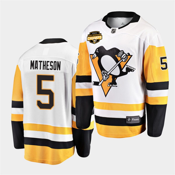 Mens Pittsburgh Penguins #5 Mike Matheson adidas Away White Player Jersey Stitched