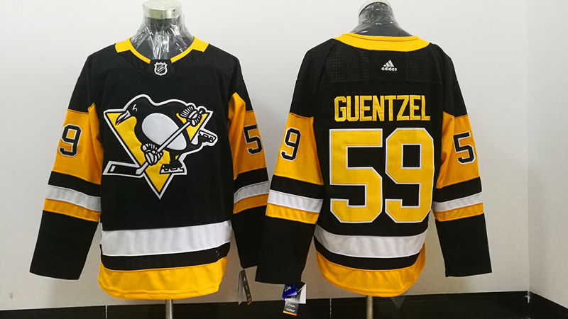 Mens Pittsburgh Penguins #59 Jake Guentzel adidas Home Black Player Jersey Stitched