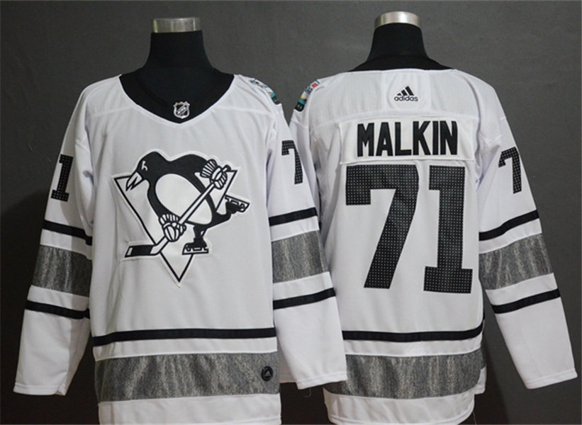 Mens Pittsburgh Penguins #71 Evgeni Malkin adidas White 2019 NHL All-Star Game Jersey Stitched