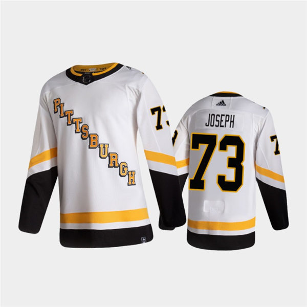 Mens Pittsburgh Penguins #73 Pierre-Olivier Joseph White adidas 2020-21 Reverse Retro Special Edition Jersey Stitched