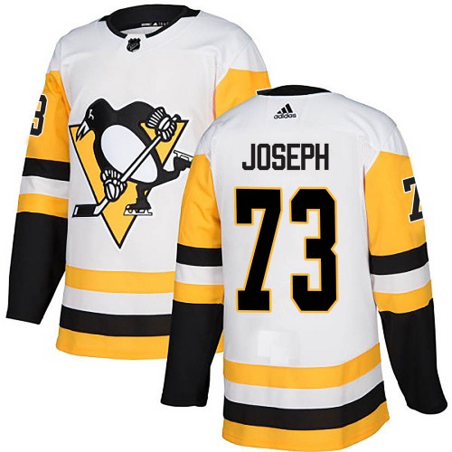 Mens Pittsburgh Penguins #73 Pierre-Olivier Joseph adidas Away White Player Jersey Stitched