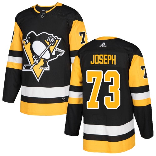 Mens Pittsburgh Penguins #73 Pierre-Olivier Joseph adidas Home Black Player Jersey Stitched