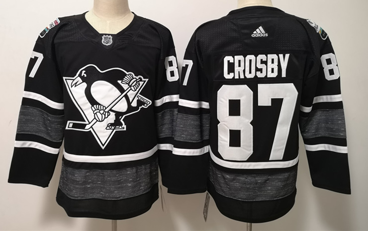 Mens Pittsburgh Penguins #87 Sidney Crosby adidas Black 2019 NHL All-Star Game Jersey Stitched