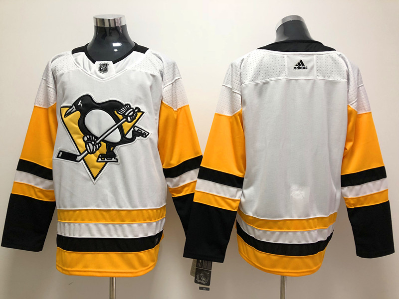 Mens Pittsburgh Penguins Blank adidas Away White Jersey Stitched