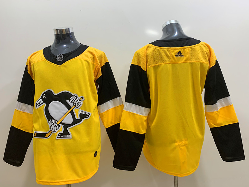 Mens Pittsburgh Penguins Blank adidas Gold Alternate Player Jersey Stitched