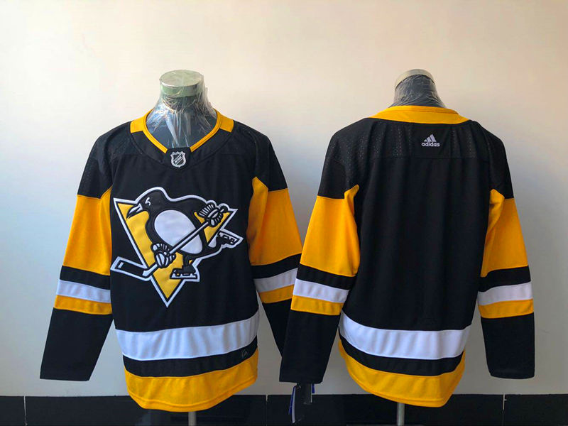 Mens Pittsburgh Penguins Blank adidas Home Black Player Jersey Stitched
