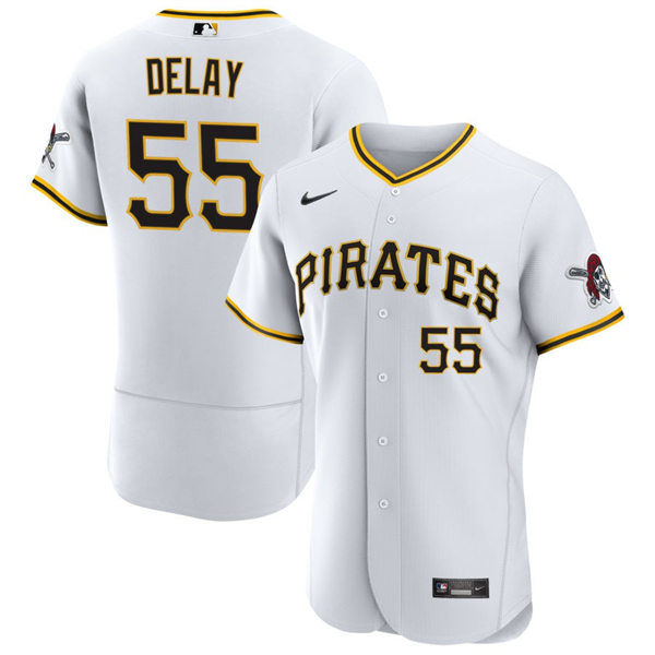 Mens Pittsburgh Pirates #55 Jason Delay Nike White Home FlexBase Player Jersey