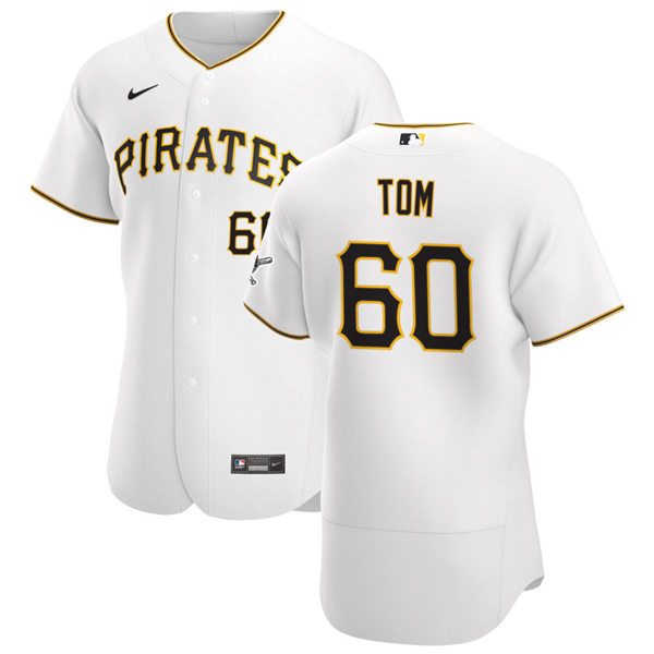 Mens Pittsburgh Pirates #60 Ka'ai Tom Nike White Home FlexBase Jersey