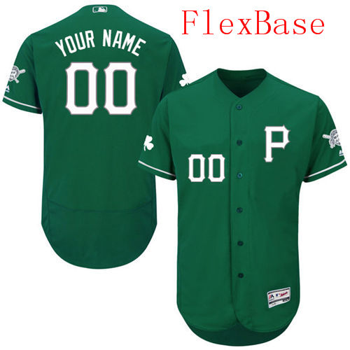 Mens Pittsburgh Pirates Green Celtic Customized Flexbase Majestic MLB Collection Jersey