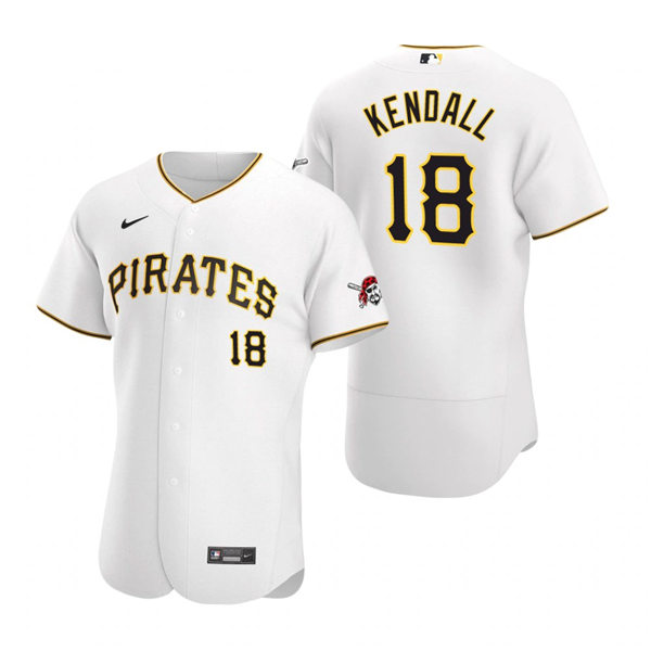 Mens Pittsburgh Pirates Retired Player #18 Jason Kendall Nike White Home FlexBase Jersey