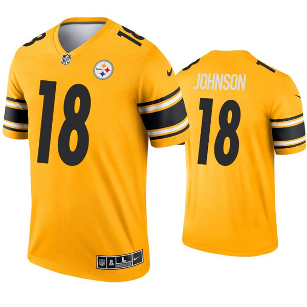 Mens Pittsburgh Steelers #18 Diontae Johnson Nike Gold Inverted Legend Jersey