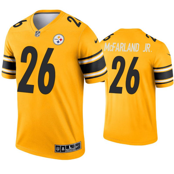 Mens Pittsburgh Steelers #26 Anthony McFarland Jr. Nike Gold Inverted Vapor Limited Jersey