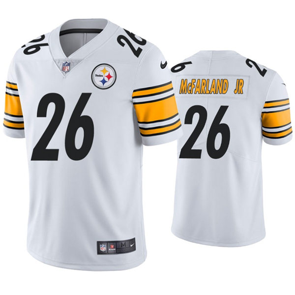 Mens Pittsburgh Steelers #26 Anthony McFarland Jr. Nike White Vapor Limited Jersey