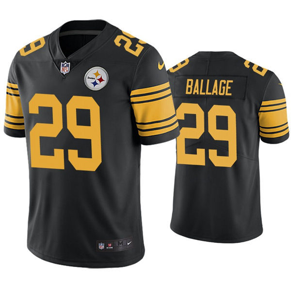 Mens Pittsburgh Steelers #29 Kalen Ballage Nike Black Color Rush Vapor Untouchable Jersey