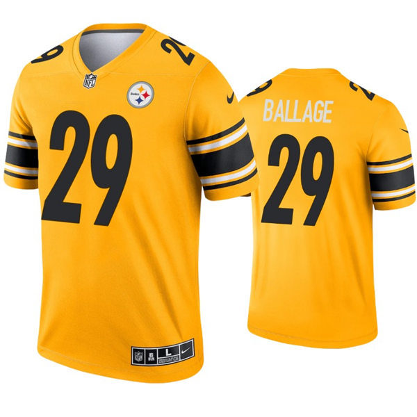 Mens Pittsburgh Steelers #29 Kalen Ballage Nike Gold Inverted Vapor Limited Jersey