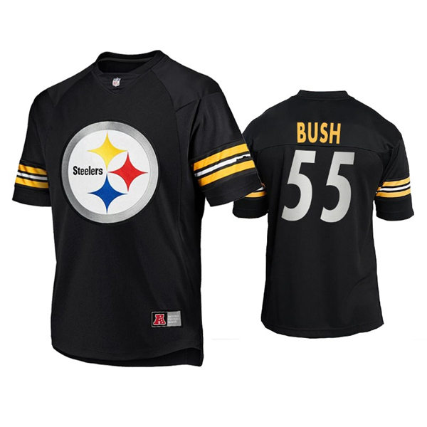 Mens Pittsburgh Steelers #55 Devin Bush Jr. Nike 2021 Black Team Logo Icon Jersey