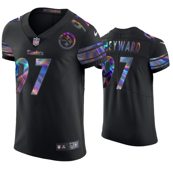 Mens Pittsburgh Steelers #97 Cameron Heyward Nike Black Holographic Edition Jersey