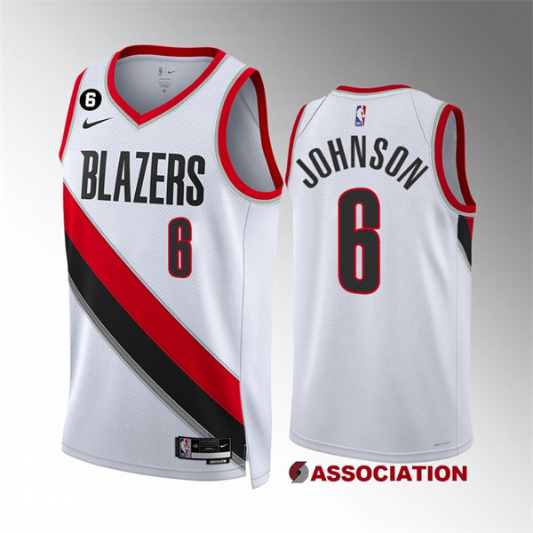 Mens Portland Trail Blazers #6 Keon Johnson 2022-23 Association Edition Player Jersey Nike White