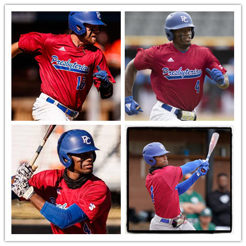 Mens Presbyterian Blue Hose Custom Charlie McDaniel Duncan Howard Eric Miles Alex Flood Brody Fahr Adidas Red Pullover Baseba