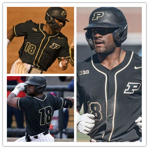 Mens Purdue Boilermakers #18 Miles Simington Nike 2020 Black P College Baseball Game Jersey