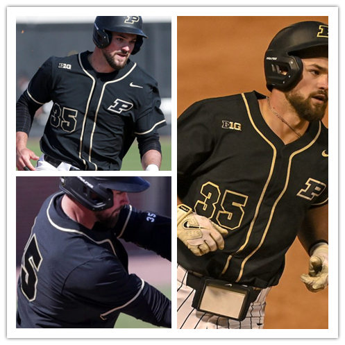 Mens Purdue Boilermakers #35 Ben Nisle Nike 2020 Black P College Baseball Game Jersey