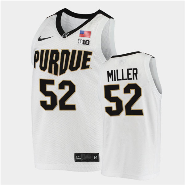 Mens Purdue Boilermakers #52 Brad Miller Nike White College Game Basketball Jersey