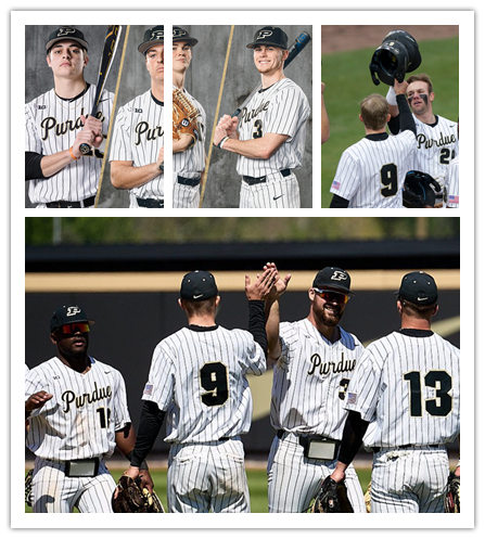 Mens Purdue Boilermakers Custom Cory Brooks Jackson Smeltz Ricky Castro Tyler Powers Nike White Pinstripe Baseball Jersey
