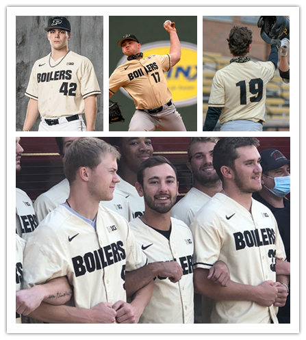Mens Purdue Boilermakers Custom Skyler Hunter Ben Nisle Miles Simington Perkins Tyler Nike Yellow Baseball Jersey