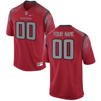Mens Rutgers Scarlet Knights Custom Replica Football Jersey - Red