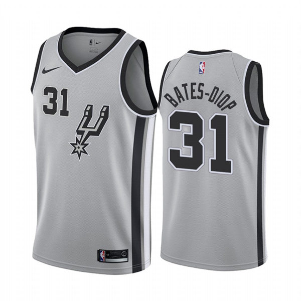 Mens San Antonio Spurs #31 Keita Bates-Diop Nike Silver Statement Edition Swingman Jersey
