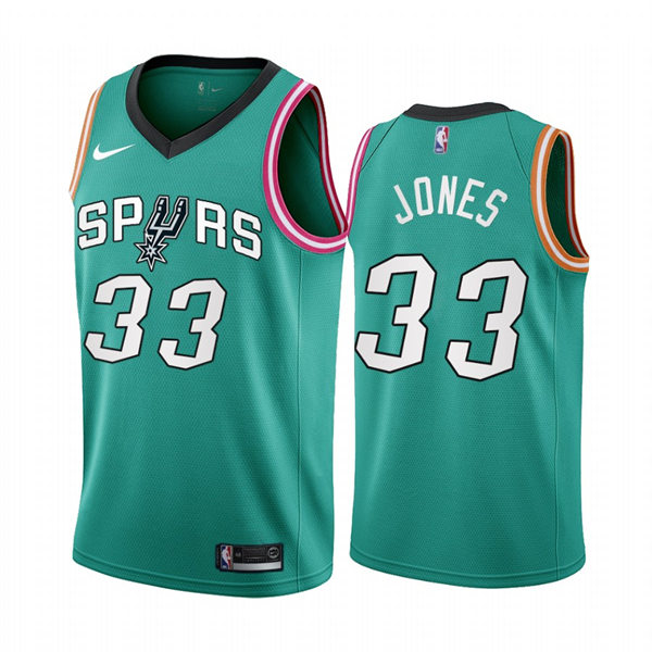 Mens San Antonio Spurs #33 Tre Jones 2022-23 Teal City Edition Jersey