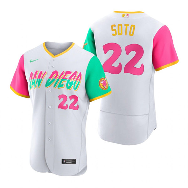 Mens San Diego Padres #22 Juan Soto White 2022 City Connect Jersey