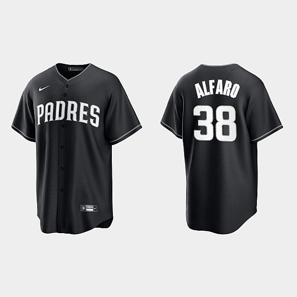 Mens San Diego Padres #38 Jorge Alfaro Nike Black White Collection Jersey
