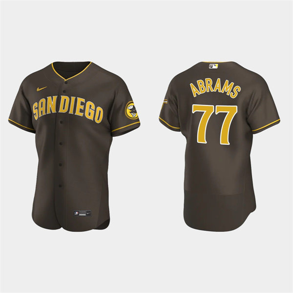 Mens San Diego Padres #77 C.J. Abrams Brown Road FlexBase Player Jersey