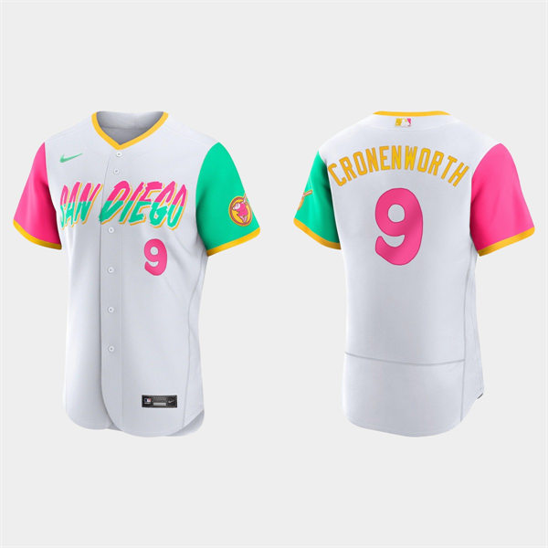 Mens San Diego Padres #9 Jake Cronenworth White Stitched 2022 City Connect Jersey