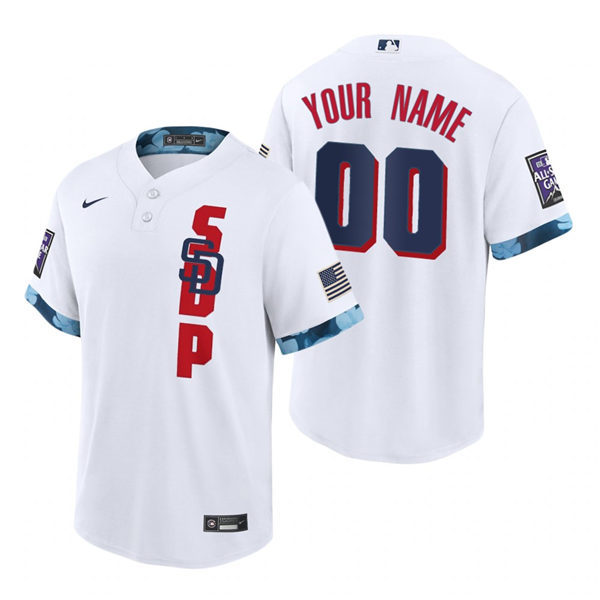 Mens San Diego Padres Custom Manny Machado Blake Snell Tony Gwynn Eric Hosmer Wil Myers Nike White 2021 MLB All-Star Game