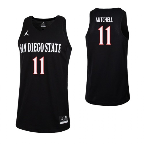 Mens San Diego State Aztecs #11 Matt Mitchell II 2016 Black White Jordan College Basketball Game Jersey