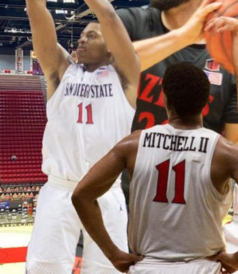 Mens San Diego State Aztecs #11 Matt Mitchell II 2018 White Jordan College Basketball Game Jersey