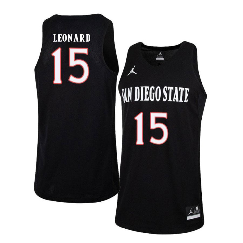 Mens San Diego State Aztecs #15 Kawhi Leonard 2016 Black White Jordan College Basketball Game Jersey 