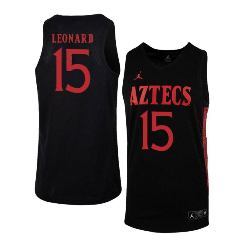 Mens San Diego State Aztecs #15 Kawhi Leonard 2020 Black Red Jordan College Basketball Swingman Jersey 
