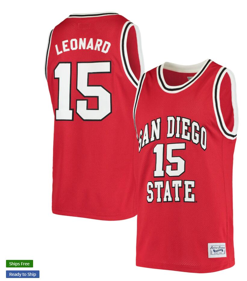 Mens San Diego State Aztecs #15 Kawhi Leonard Nike Red Original Retro Commemorative Classic Basketball Jersey 