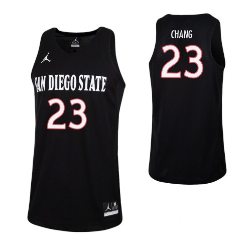 Mens San Diego State Aztecs #23 Ed Chang 2016 Black White Jordan College Basketball Game Jersey