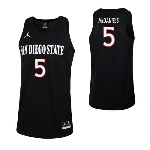 Mens San Diego State Aztecs #5 Jalen McDaniels 2016 Black White Jordan College Basketball Game Jersey